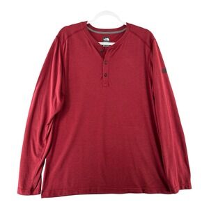 The North Face Henley Shirt Mens XL Brick Red Long Sleeve Outdoor Hiking Camping